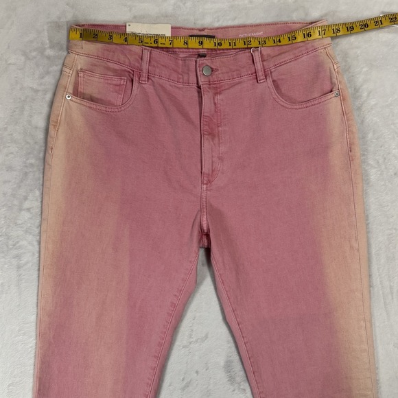 NEW DL1961 Patti Straight Jeans Size 32 High Rise Vintage Ankle Flamingo Ombré - Picture 8 of 13